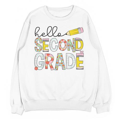 Hello Second Grade Team 2nd Grade Back To School Teacher Kid Unisex Sweatshirt - teacherstshirts.com AU