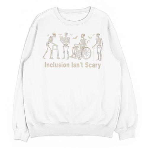 Inclusion Isn't Scary Skeleton Halloween Sped Teacher Premium Tri-Blend Unisex Sweatshirt - teacherstshirts.com DE