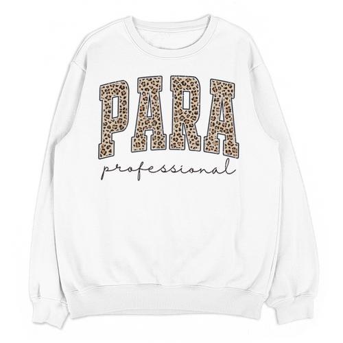 Leopard Paraprofessional Back To School Para Squad Teacher Unisex Sweatshirt - teacherstshirts.com