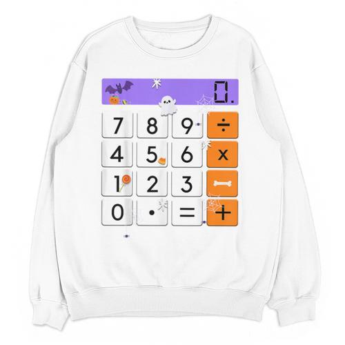 Math Teacher Halloween Costume Calculator Math Pun Unisex Sweatshirt - teacherstshirts.com