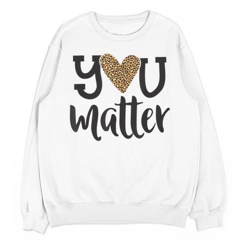 You Matter Leopard Print Teacher Kind Counselor Kindness Unisex Sweatshirt - teacherstshirts.com UK