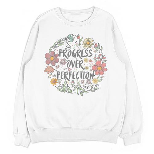 Motivational Progress Over Perfection Back To School Teacher Unisex Sweatshirt - teacherstshirts.com UK