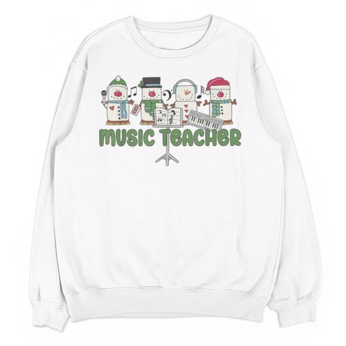 Music Teacher Christmas Holiday Wnter Music Instructor Unisex Sweatshirt - teacherstshirts.com