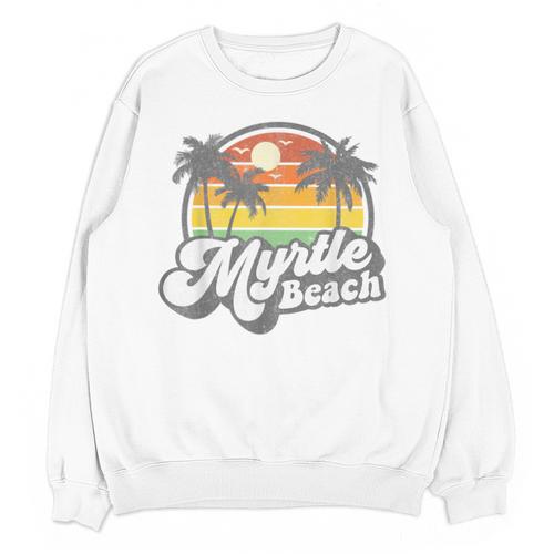 Myrtle Beach South Carolina Retro 70s Vintage Vacation Unisex Sweatshirt - Bostonterriersmerch.com