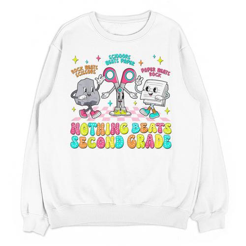 Nothing Beats 2nd Second Grade Back To School Teacher Kids Unisex Sweatshirt - teacherstshirts.com