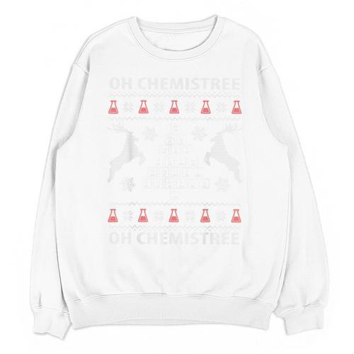 Oh Chemistree Ugly Christmas Sweater Science Student Teacher Unisex Sweatshirt - teacherstshirts.com AU