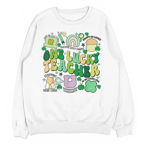 One Lucky Teacher St Patrick's Day Irish Teacher Lucky Era Unisex Sweatshirt - teacherstshirts.com