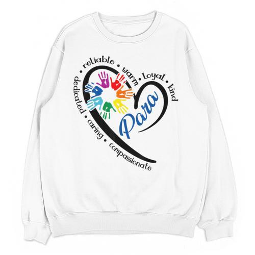 Para Heart Teacher Paraprofessional Paraeducator Men Women Unisex Sweatshirt - teacherstshirts.com AU