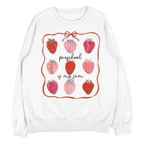 Preschool Is My Jam Strawberry Teacher First Day Of School Unisex Sweatshirt - teacherstshirts.com