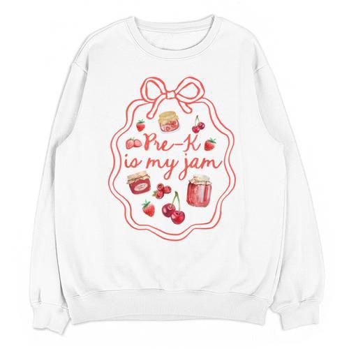Preschool Pre-K Is My Jam Strawberry Girl Teacher Kids Unisex Sweatshirt - teacherstshirts.com AU
