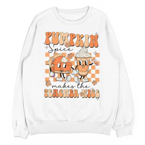 Pumpkin Spice Makes The Teacher Nice Teacher Graduation Unisex Sweatshirt - teacherstshirts.com UK