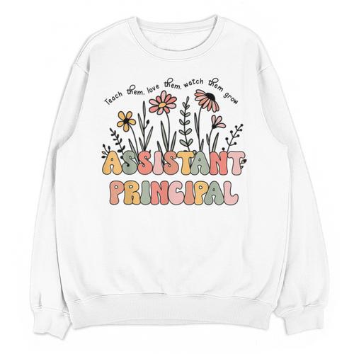 Retro Floral Assistant Principal Shirt For Teachers Day Unisex Sweatshirt - teacherstshirts.com DE