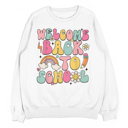 Retro Welcome Back To School Teacher Appreciation Boys Girls Unisex Sweatshirt - teacherstshirts.com UK