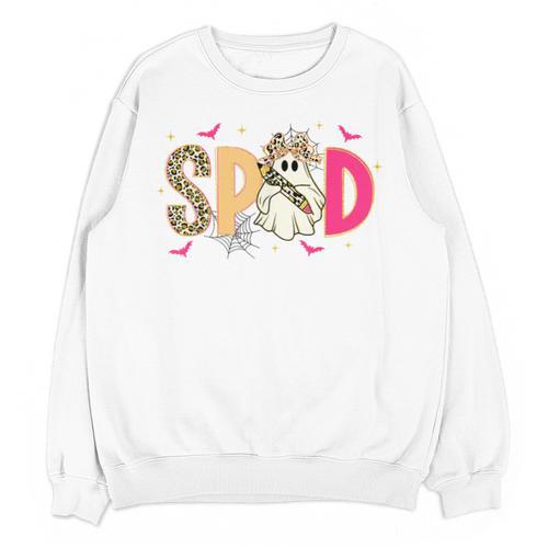 Sped Teacher Halloween Ghost Special Education Preppy Fall Unisex Sweatshirt - teacherstshirts.com