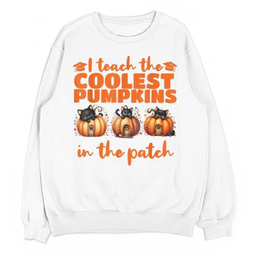 I Teach The Cutest Pumpkins Halloween Teacher Cat Lover Unisex Sweatshirt - teacherstshirts.com