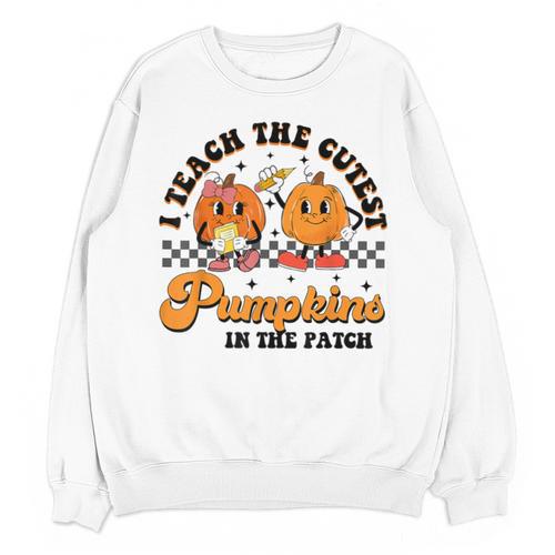 I Teach The Cutest Pumpkins In The Patch Halloween Teacher For Men Women Kids Unisex Sweatshirt - teacherstshirts.com DE