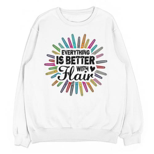 Teacher Flair Pen Art Lover School Supplies Unisex Sweatshirt - teacherstshirts.com CA