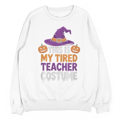 This Is My Tired Teacher Costume Halloween Premium Tri-Blend Unisex Sweatshirt - teacherstshirts.com