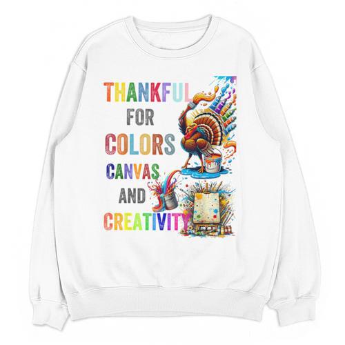 Turkey Thanksgiving Art Teacher Costume Tee For Artists Unisex Sweatshirt - teacherstshirts.com DE