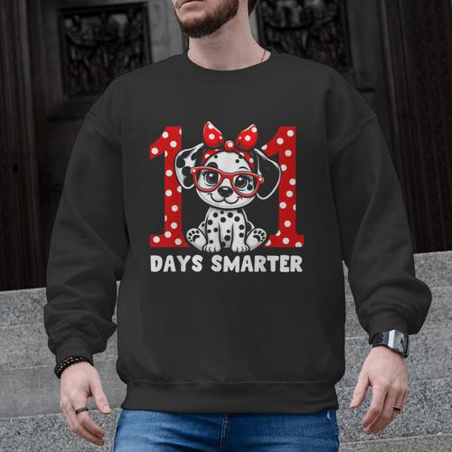 100 Days Smarter 101st Day School Dalmatian Dog Teacher Kids Men Graphic Sweatshirt - teacherstshirts.com