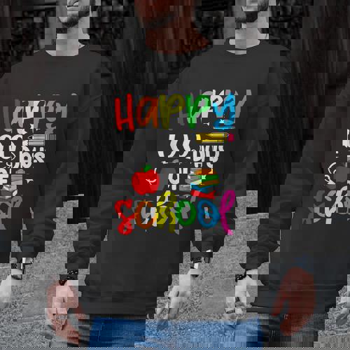 100th Day Of School Teachers Kids Girls Child Happy 100 Days Men Graphic Sweatshirt - teacherstshirts.com