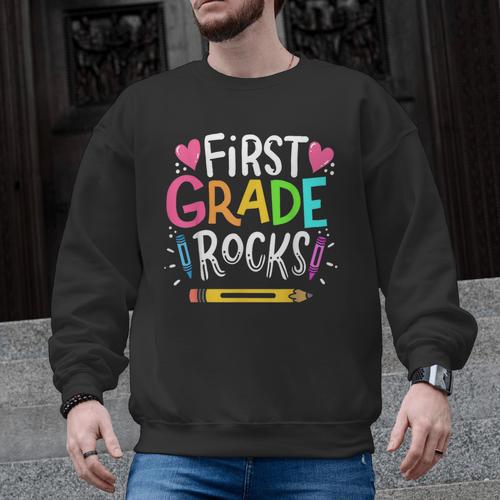 1st Grade Teacher Men Graphic Sweatshirt - teacherstshirts.com