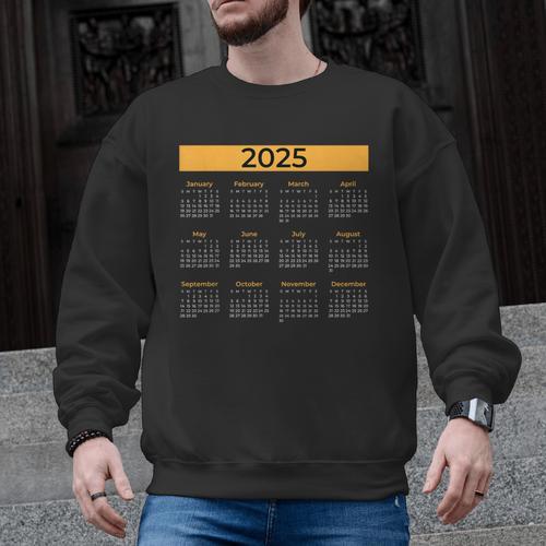 2025 Calendar For Planners Teachers Offices Months Men Graphic Sweatshirt - teacherstshirts.com UK