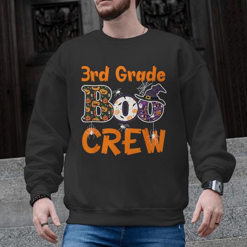 3rd Grade Boo Crew Halloween Teachers Students Costume Men Graphic Sweatshirt - teacherstshirts.com AU