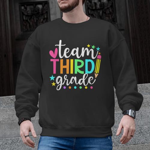 3rd Grade Team Pencil Teacher Student Back To School Girls Men Graphic Sweatshirt - teacherstshirts.com