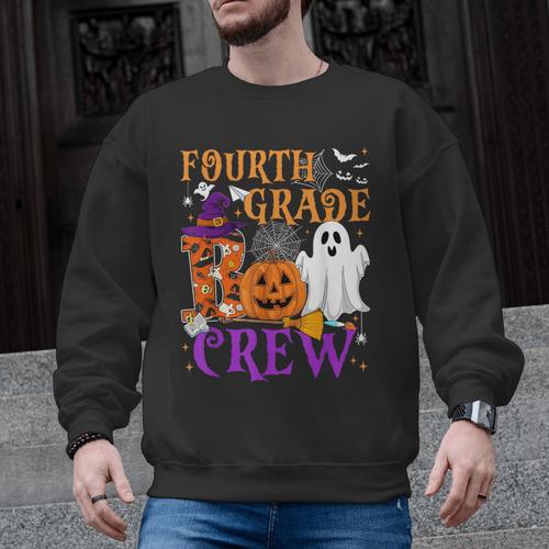 4th Grade Boo Crew Teacher Student Halloween Costume Men Graphic Sweatshirt - teacherstshirts.com AU
