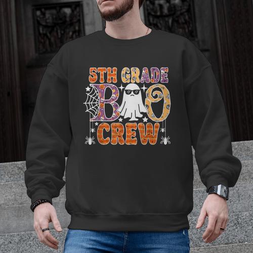 5th Grade Boo Crew Halloween Teachers Students Men Graphic Sweatshirt - teacherstshirts.com