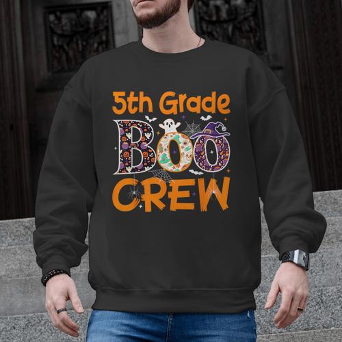 5th Grade Boo Crew Teacher Fifth Grade Halloween Men Graphic Sweatshirt - teacherstshirts.com UK