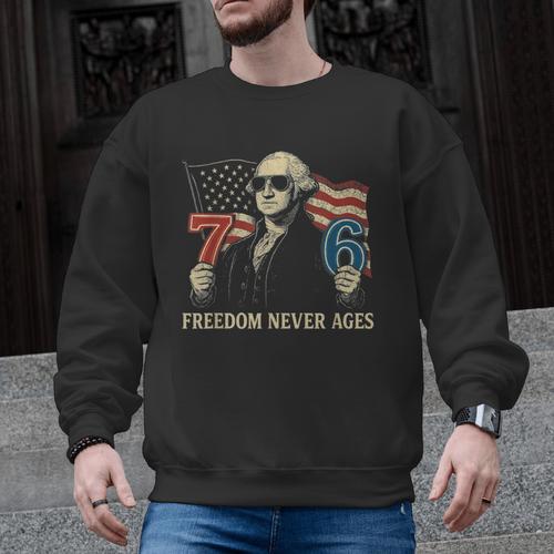 6-7 7-6 George Washington Freedom For Teachers Men Graphic Sweatshirt - teacherstshirts.com