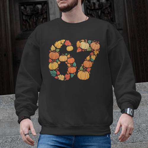 67 6 7 Fall Leaves For Teachers 67 Teacher Men Graphic Sweatshirt - teacherstshirts.com