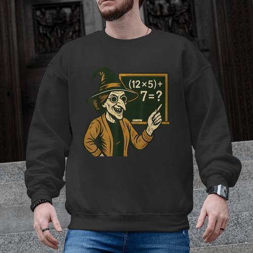 67 Teacher Halloween Witch Six Seven Meme Brainrot Math Joke Men Graphic Sweatshirt - teacherstshirts.com DE