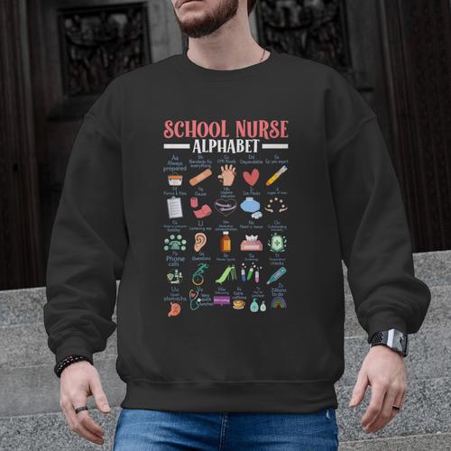 ABC School Nurse Alphabet Student Teacher Health Worker Men Graphic Sweatshirt - teacherstshirts.com CA