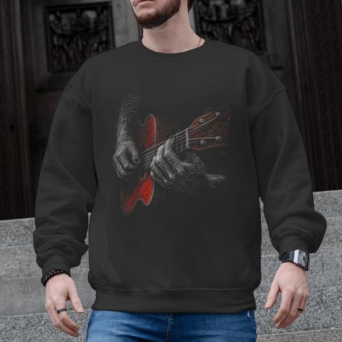 Acoustic Guitar Player Shirt Vintage Music Teacher Guitarist Men Graphic Sweatshirt - teacherstshirts.com CA