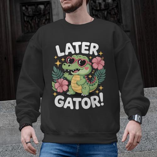 Alligator Later Gator Teacher Summer Last Day Fun Men Graphic Sweatshirt - teacherstshirts.com