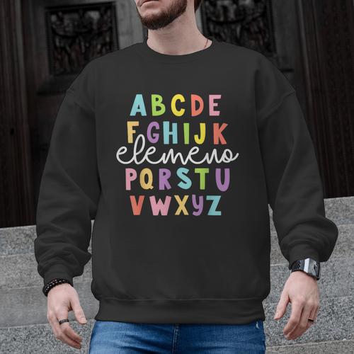 Alphabet ABC Elemeno Teacher Student Back To School Men Graphic Sweatshirt - teacherstshirts.com