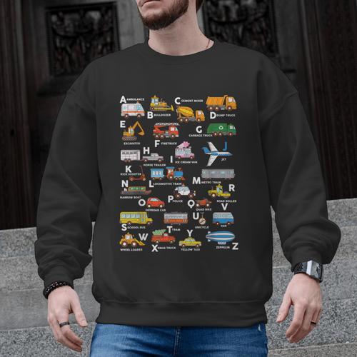 Alphabet Vehicles ABCs Learning Teachers Kids Boys Girls Men Graphic Sweatshirt - teacherstshirts.com UK