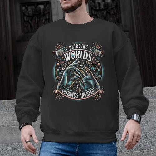 ASL Interpreter Deaf ASL Teacher American Sign Language Men Graphic Sweatshirt - teacherstshirts.com UK