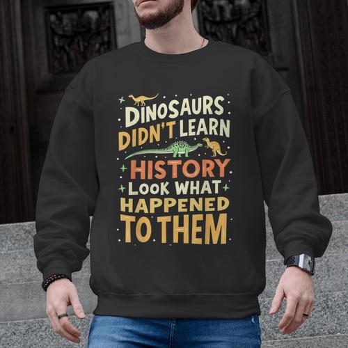 Back To School Dinosaur Social Studies Teacher Student Men Graphic Sweatshirt - teacherstshirts.com UK