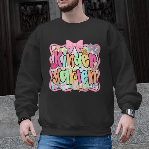 Back To School Kindergarten Preppy Teacher Girl Men Graphic Sweatshirt - teacherstshirts.com AU