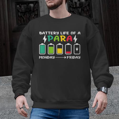 Battery Life Of a Paraprofessional Para Teacher Life Men Graphic Sweatshirt - teacherstshirts.com
