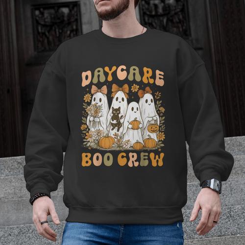 Boo Crew Daycare Teacher Matching Halloween Costume Ghost Men Graphic Sweatshirt - teacherstshirts.com AU