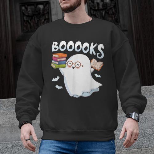 Books Halloween Librarian Teacher Reader Reading Book Lover Men Graphic Sweatshirt - teacherstshirts.com AU