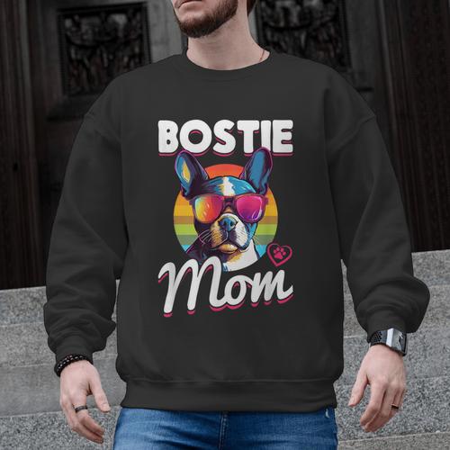 Boston Terrier Bostie Dog Breed Pet Bostie Mom Men Graphic Sweatshirt - Bostonterriersmerch.com
