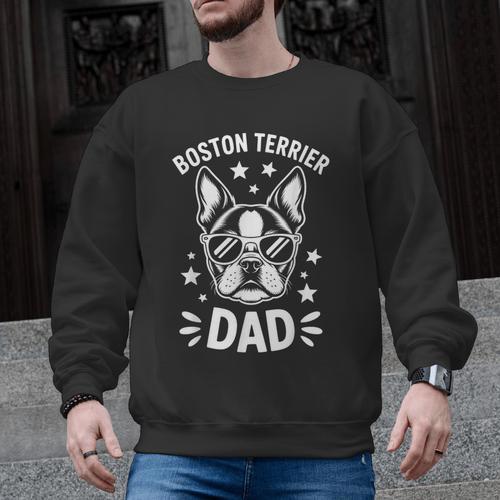 Boston Terrier Dad Boston Terrier Men Graphic Sweatshirt - Bostonterriersmerch.com