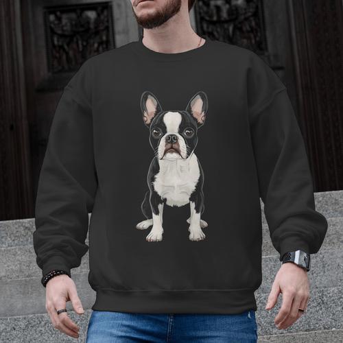 Boston Terrier Dog Motif Pet Art Boston Terrier For Men Women Kids Men Graphic Sweatshirt - Bostonterriersmerch.com