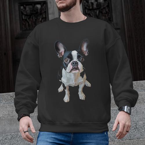 Boston Terrier Dog Motif Pet Art Boston Terrier Men Women Kids Men Graphic Sweatshirt - Bostonterriersmerch.com